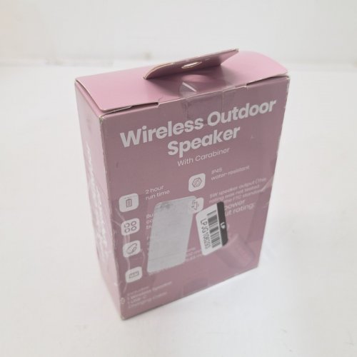 GEMS WIRELESS OUTDOOR SPEAKER WITH CARABINER AND BUILT IN BUTTONS - 2HR RUN TIME - SOFT PINK image 3