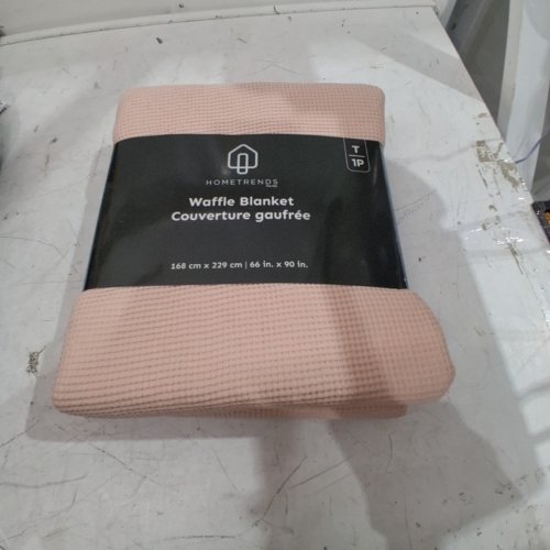 HOMETRENDS WAFFLE WEAVE BLANKET - TWIN SIZE - PINK image 3