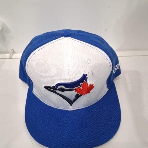 MEN'S NEW ERA MLB TORONTO BLUE JAYS FITTED BASEBALL CAP - 7 3/4 (61.5CM) - BLUE AND WHITE image 2