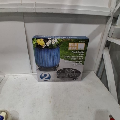 2PK MULLALLY METAL PLANT CADDY WITH WHEELS - 15" X 2.99" - BLACK (MODEL: 1934017) image 3
