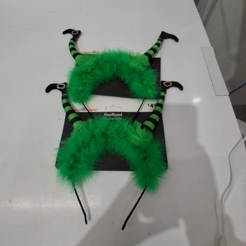 2 WAY TO CELEBRATE! WITCH HEADBANDS - GREEN AND BLACK image 2