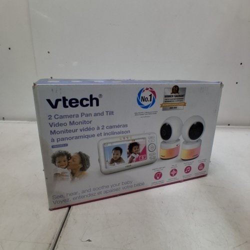 VTECH 2 CAMERA PAN AND TILT VIDEO MONITOR - WIDE ANGLE HD - BUILT IN NIGHT CAMERA REMOTE ACCESS VIA SMARTPHONE - 5" (MODEL: VM5263-2) image 2