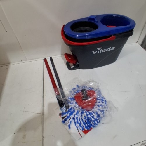 VILEDA EASYWRING RINSECLEAN SPIN MOP & BUCKET SYSTEM - GREY/BLUE image 2