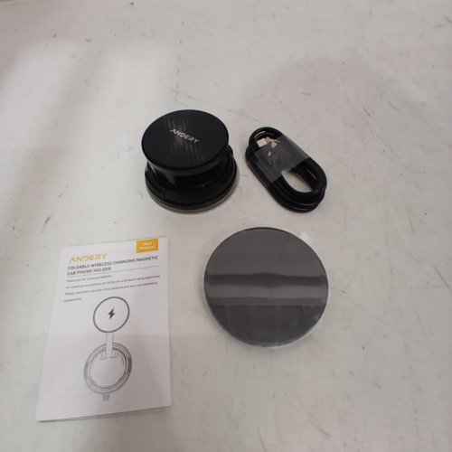 ANDERY FOLDABLE WIRELESS CHARGING MAGNETIC CAR MOUNT CHARGER - 360° ADJUSTABLE - 15W FAST CHARGING - BLACK (MODEL: RLX11) image 3
