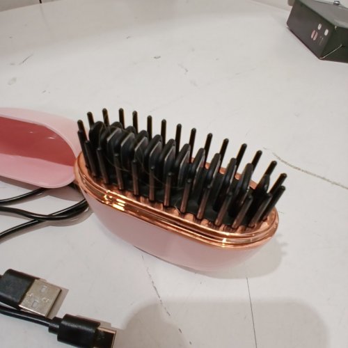 RECHARGEABLE WIRELESS MINI HAIR STRAIGHTENER COMB, TYPE-C PORT - PINK (MODEL: HB-208) image 5