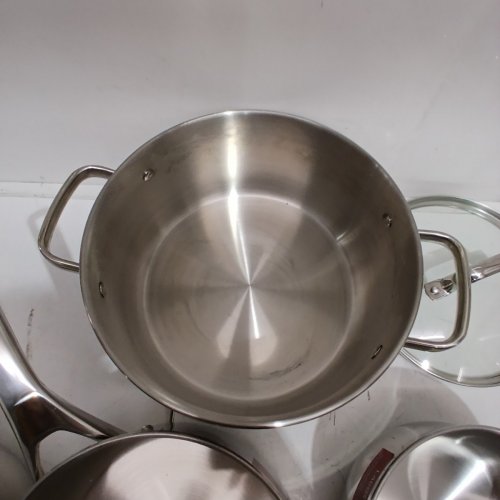 10PC LAGOSTINA CLASSICO STAINLESS STEEL COOKWARE SET & OVEN SAFE - SILVER (MODEL: L721.6192.10) image 3