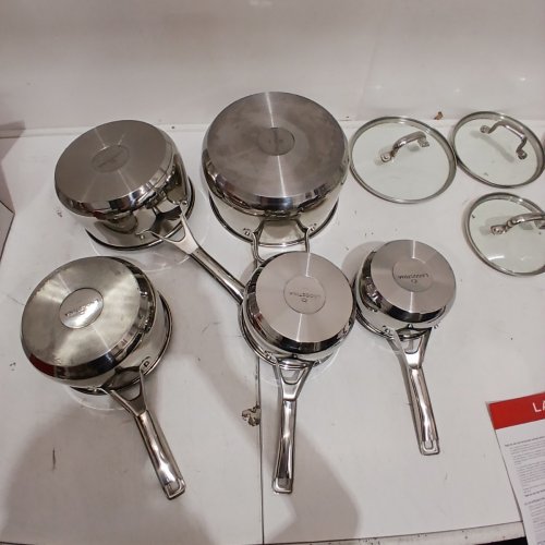 10PC LAGOSTINA CLASSICO STAINLESS STEEL COOKWARE SET & OVEN SAFE - SILVER (MODEL: L721.6192.10) image 5