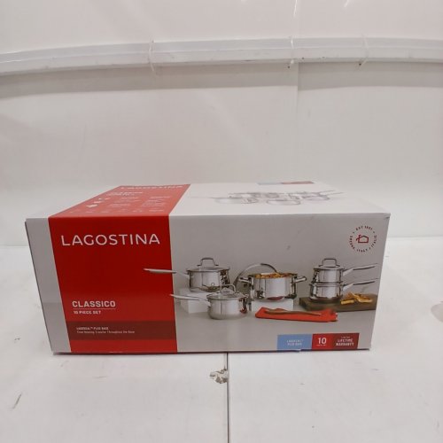 10PC LAGOSTINA CLASSICO STAINLESS STEEL COOKWARE SET & OVEN SAFE - SILVER (MODEL: L721.6192.10) image 7