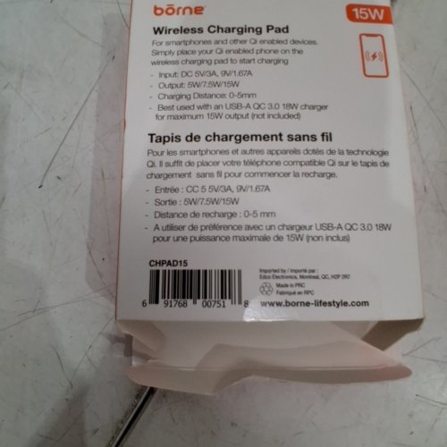 BORNE WIRELESS CHARGING PAD - 15W - BLACK image 3