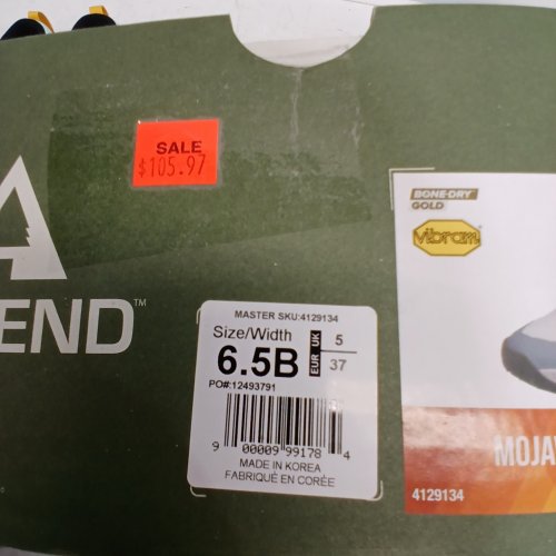 WOMEN'S ASCEND MOJAVE LT MID WATERPROOF HIKING SHOES - SIZE 6.5 - OYSTER GREY/ORANGE (STYLE: 4129134) image 2