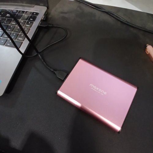 MAXONE ULTRA SLIM PORTABLE EXTERNAL HARD DRIVE- ROSE PINK (MODEL:‎2519-500GB ROSE PINK) image 2