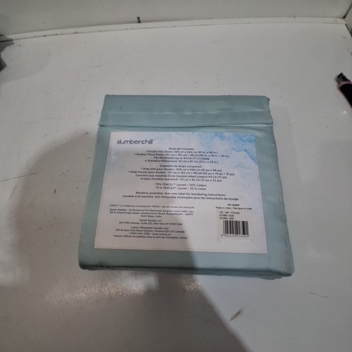 6PC SLUMBERCHILL COOLING BED SHEET SET WITH 4 PILLOW CASES - DOUBLE - BLUE (MODEL: 1976200) image 3
