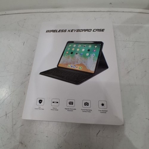 IPAD PRO CASE WITH KEYBOARD WITH 7 COLOR BACKLIT AND PENCIL HOLDER - 12.9" - BLACK image 2