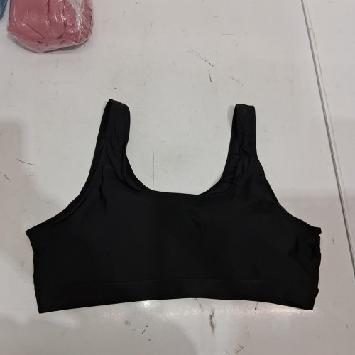 ATHLETIC SCOOP NECK BIKINI SWIM TOP - LARGE - BLACK image 2