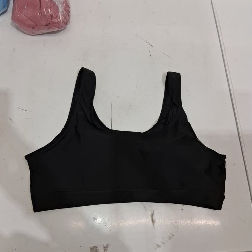 ATHLETIC SCOOP NECK BIKINI SWIM TOP - LARGE - BLACK image 3