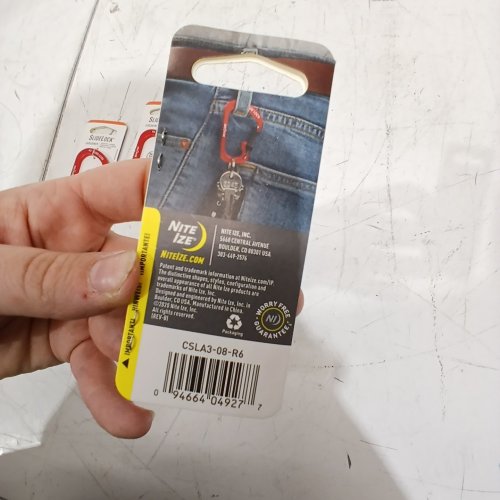 4PC NITE IZE SLIDELOCK CARABINERS - 25LB MAX - RED/GREEN (MODEL: CLA3-08-R6) image 2