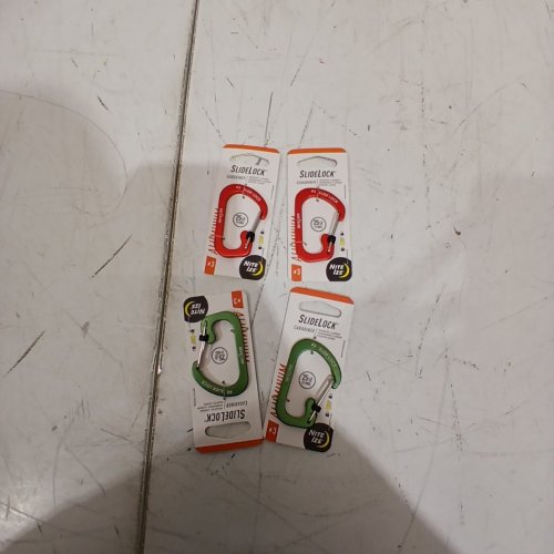 4PC NITE IZE SLIDELOCK CARABINERS - 25LB MAX - RED/GREEN (MODEL: CLA3-08-R6) image 3