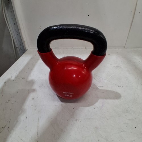 AMAZON BASICS VINYL KETTLEBELL - 35LBS - RED/BLACK image 2