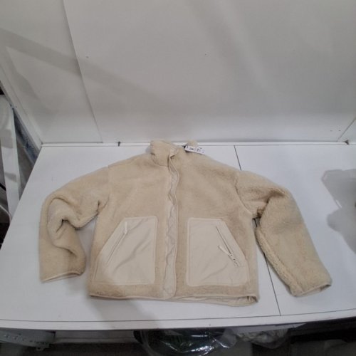 WOMEN'S GARAGE SHERPA MIXED MEDIA JACKET - SMALL - BUTTERMILK BEIGE image 2