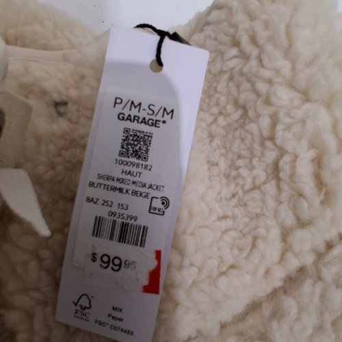 WOMEN'S GARAGE SHERPA MIXED MEDIA JACKET - SMALL - BUTTERMILK BEIGE image 3
