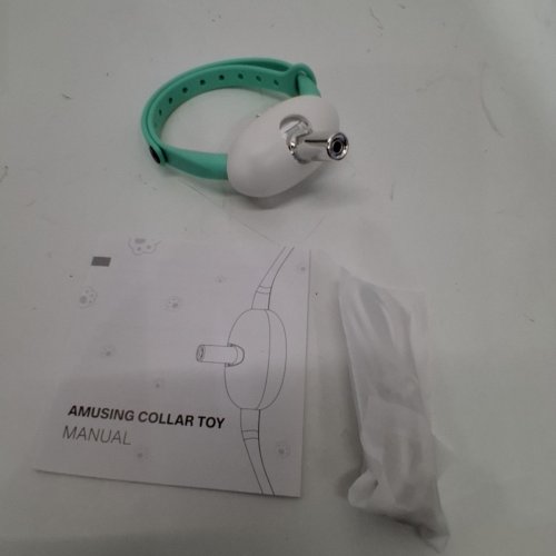 ADJUSTABLE ANGLE TEASER LASER CAT COLLAR - GREEN/WHITE (MODEL: LM-2201) image 3