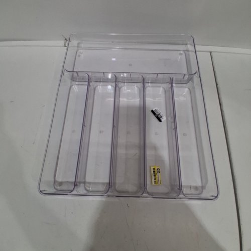 BRIGHTROOM PLASTIC UTENSIL DRAWER ORGANIZER - 13" X 16" - CLEAR image 2