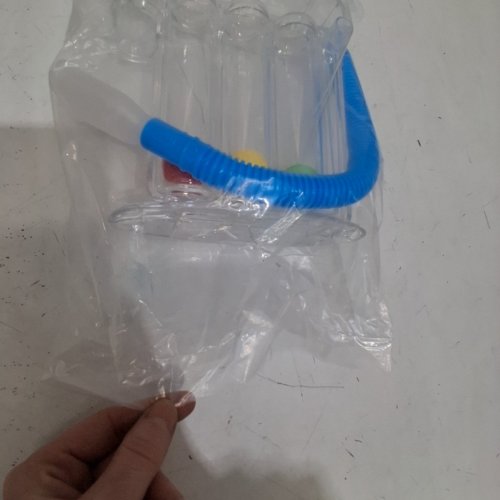 RESPIRATORY PULMONARY BREATHING EXERCISER TRAINING SYSTEM -3 BALL SYSTEM - CLEAR/BLUE image 2