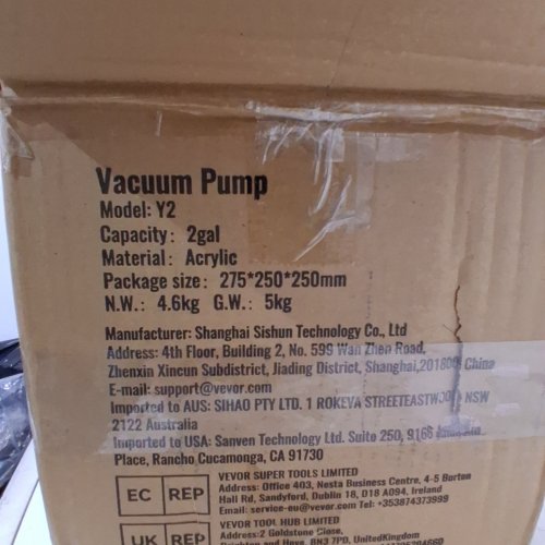 VEVOR ACRYLIC VACUUM PUMP - 2 GAL - ORANGE (MODEL: Y2) image 2