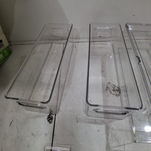 3PC STACKABLE ORANGIZER BINS WITH PULL OUT DRAWERS - CLEAR image 3