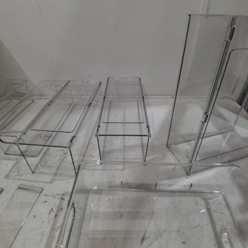 3PC STACKABLE ORANGIZER BINS WITH PULL OUT DRAWERS - CLEAR image 4