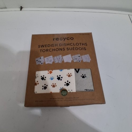 12PC RECYCO PLANT BASED SWEDISH DISHCLOTHS - CAT PRINT (MODEL: 1796215) image 3