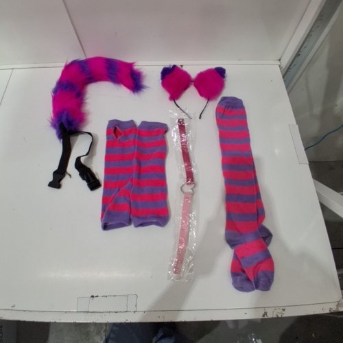7PC ALICE IN WONDERLAND CHESHIRE CAT ACCESORY KIT - PINK AND PURPLE image 2