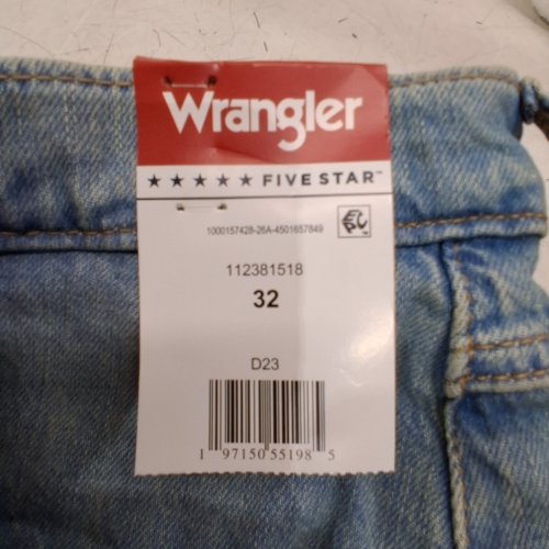 MEN'S WRANGLER FIVE POCKET STRETCH DENUM SHOERA - 32 - LIGHT BLUE (STYLE: 112381518) image 2