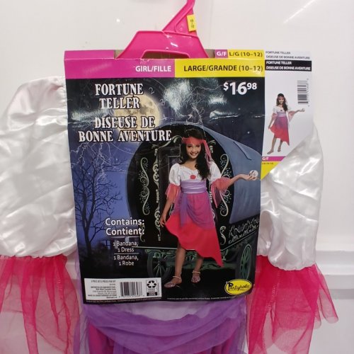 2PC GIRLS PARTYHOLIC FORTUNE TELLER COSTUME - LARGE (10-12) - WHITE/PURPLE/PINK image 4