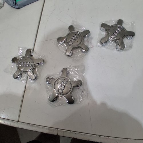 4PK AUDI WHEEL CENTER CAPS - CHROME image 2