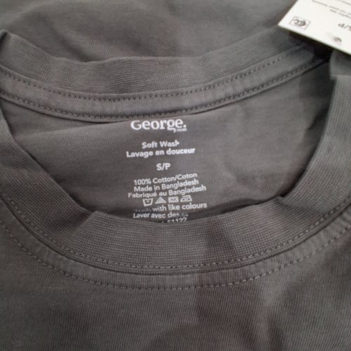 MEN'S GEORGE SOFT WASH MANCHESTER GRAPHIC T-SHIRT - SMALL - GREY image 2
