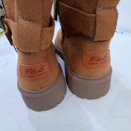WOMEN'S FUR-LINED LEATHER SNOW BOOTS - SIZE 9.5 - BROWN image 2