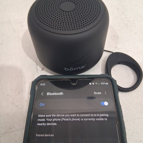 BORNE WATERPROOF BLUETOOTH WIRELESS SPEAKER - BLACK (MODEL:BTSSPK80B) image 2