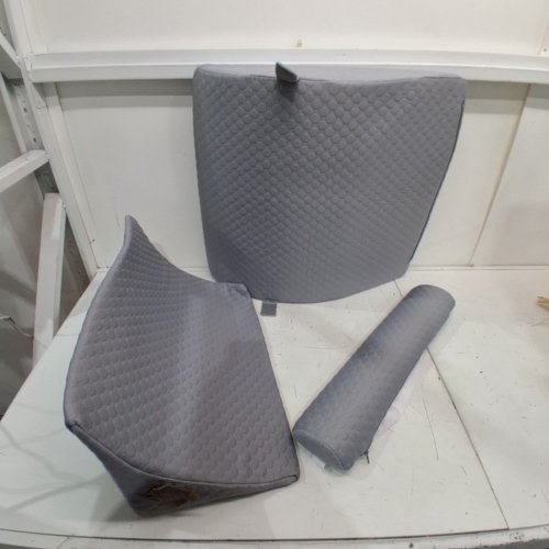 3PC WENRENER ELEVATED FOAM TRIANGLE WEDGE PILLOW - 22" X 22" X 12 - GREY image 2