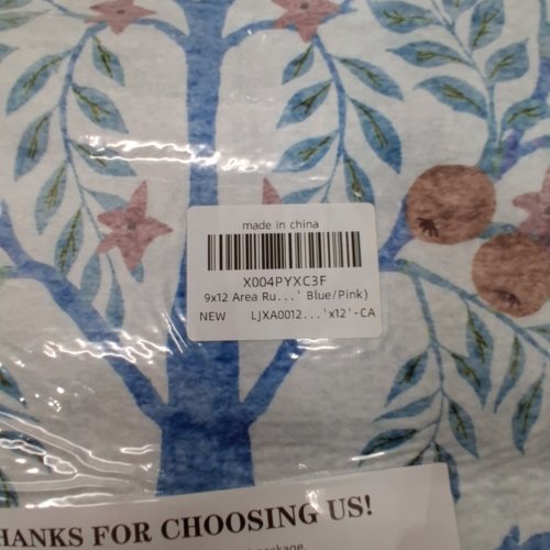 KIGINARA VINTAGE FLORAL WASHABLE NON-SLIP BOHO AREA RUG -9FT X 12FT - BLUE/PINK image 2
