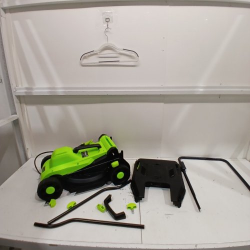 STEELITE CORDED ELECTRIC LAWN MOWER WITH 5-POSITION HEIGHT ADJUSTMENT-14"- 1300W WITH 30L GRASS COLLECTION BAG-GREEN/BLACK-(MODEL:DG596) image 2