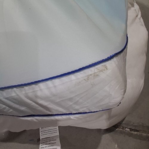 2PC GEL MEMORY FOAM MATTRESS TOPPER WITH PILLOW TOP COVER - FULL (54" X 75") - WHITE/BLUE image 5