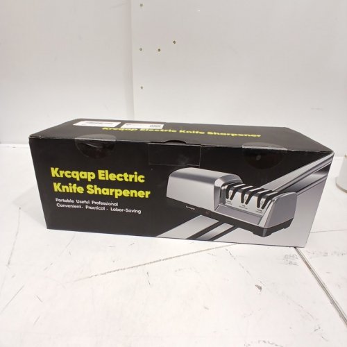 KRCQAP ELECTRIC 3-STAGE DIAMOND ABRASIVE KNIFE SHARPENER - 15° GUIDE ANGLE - STAINLESS STEEL image 6