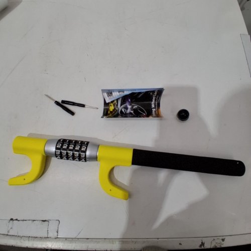 TEVLAPHEE UNIVERSAL FIT STEERING WHEEL LOCK WITH COMBINATION - YELLOW image 2