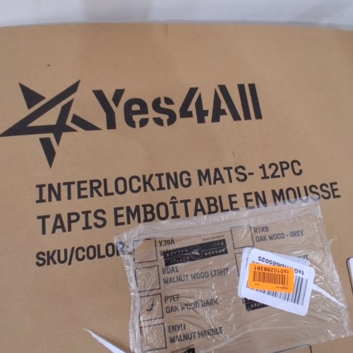 10PK YES4ALL INTERLOCKING EXERCISE FOAM MATS - 24" X 24" - DARK OAK WOOD (MODEL: P7EF) image 2