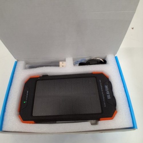 BLAVOR SOLAR PANEL 10000MAH POWER BANK WITH FLASHLIGHT AND COMPASS, ORANGE - (PN-W05) image 3