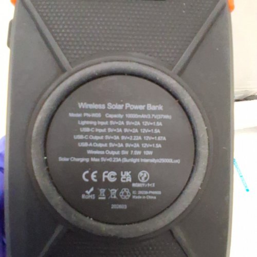 BLAVOR SOLAR PANEL 10000MAH POWER BANK WITH FLASHLIGHT AND COMPASS, ORANGE - (PN-W05) image 4
