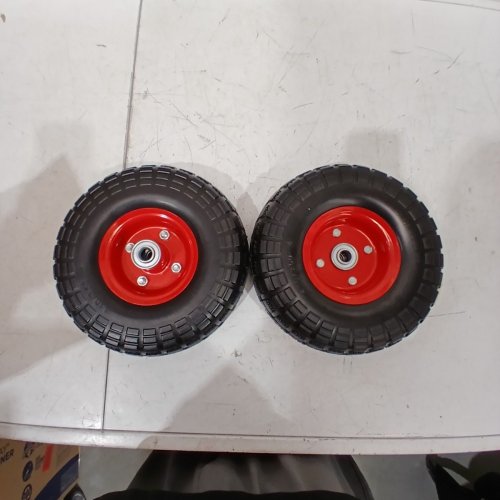 2PK PEAKTOW ALL PURPOSE UTILITY PNEUMATIC AIR TIRE WHEEL - 10" - BLACK/RED (MODEL: PTW0001) image 2