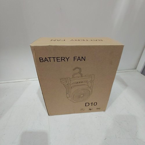 20000 MAH BATTERY OPERATED RECHARGEABLE PORTABLE CAMPING FAN WITH 3 MODES LED LIGHT & HANGING HOOK - BLACK (MODEL: D10) image 4