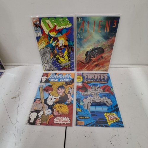 4 ASSTD MARVEL AND DARK HORSE COMIC BOOKS - STRYFE'S STRIKE FILE #1, PUNISHER WAR ZONE #4, CAGE #13, ALIENS 3 #1 OF 3 - VARIOUS AUTHORS image 2